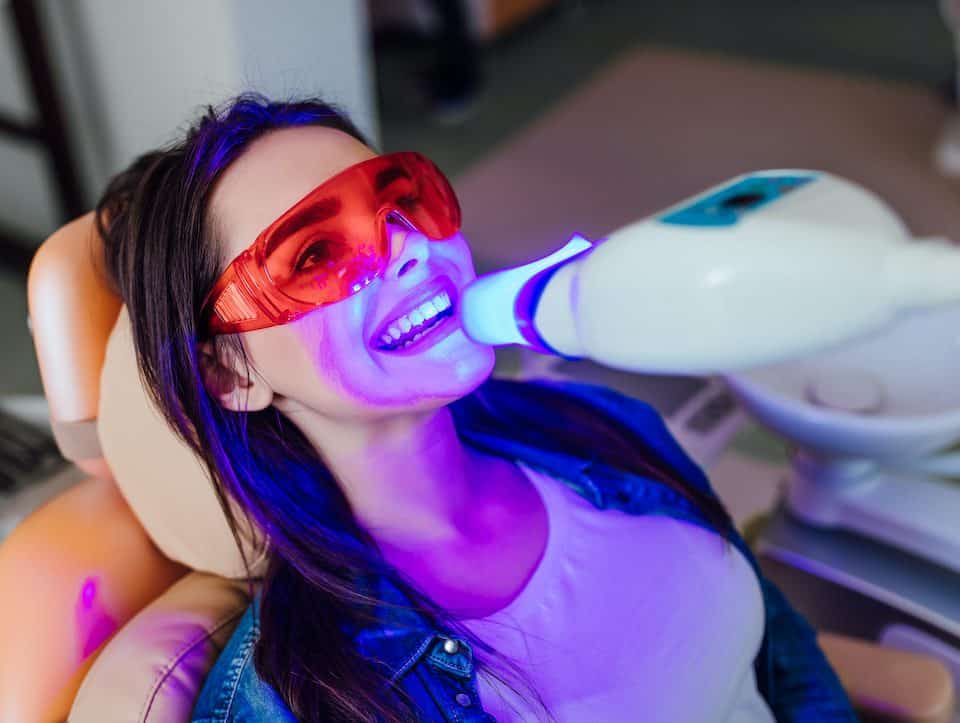 teeth whitening in chair